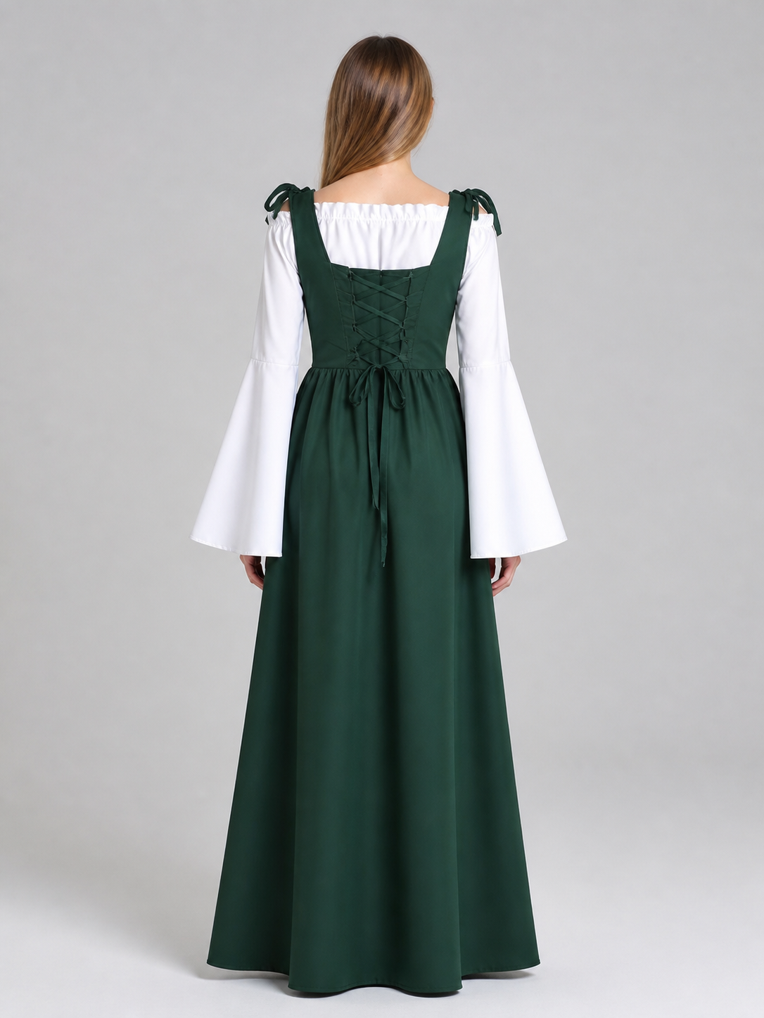 Long Medieval Dress with Lacing back view