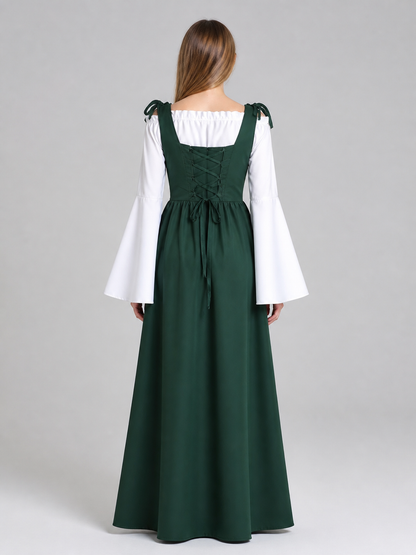 Long Medieval Dress with Lacing back view