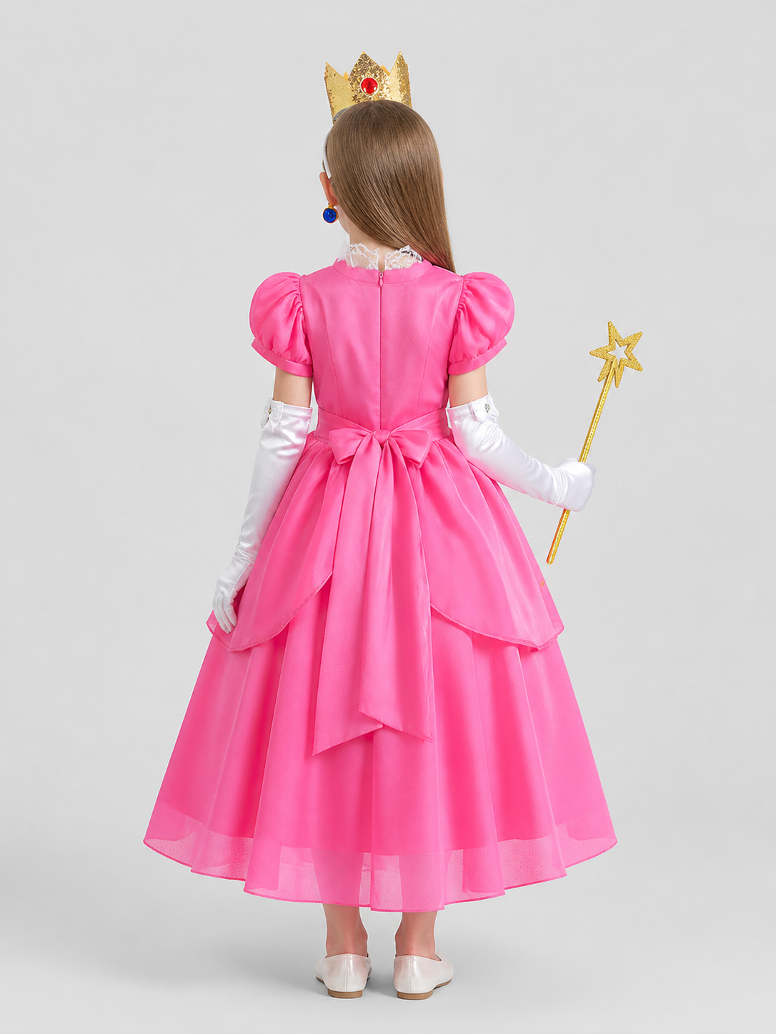 Princess Ball Gown with Crown and Magic Wand back view
