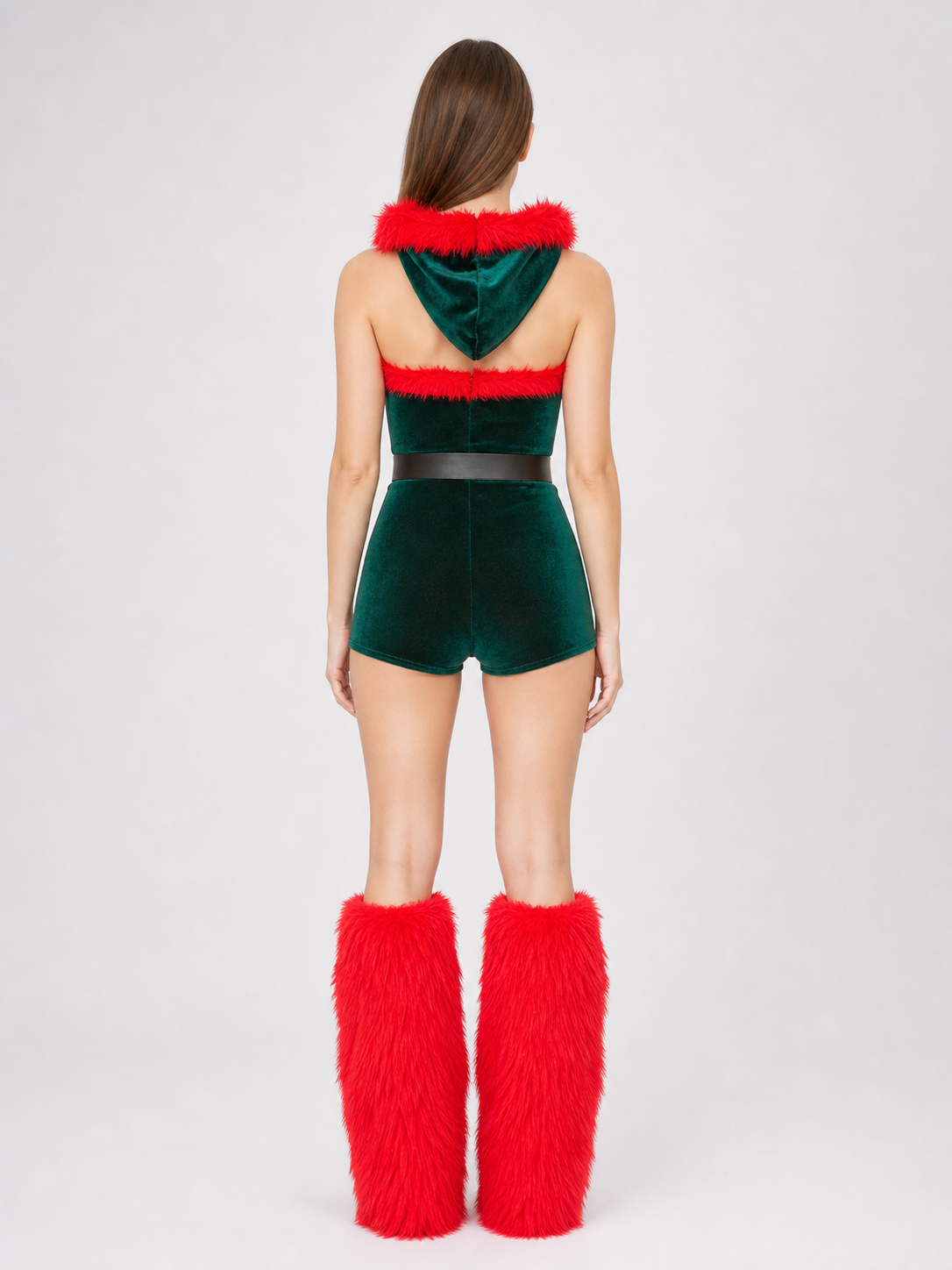 Christmas Hooded Jumpsuit Costume back view