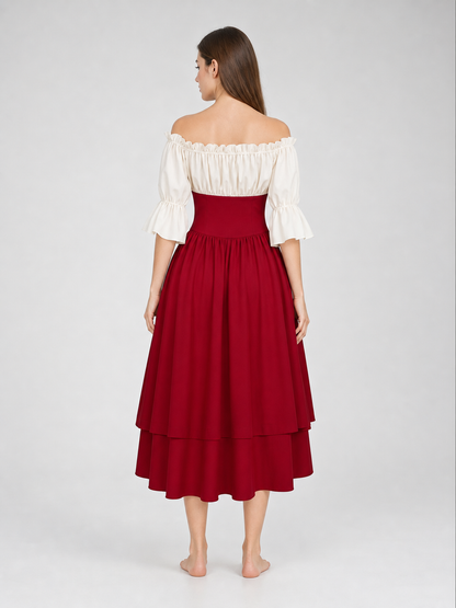 Vintage Off-the-Shoulder Dress