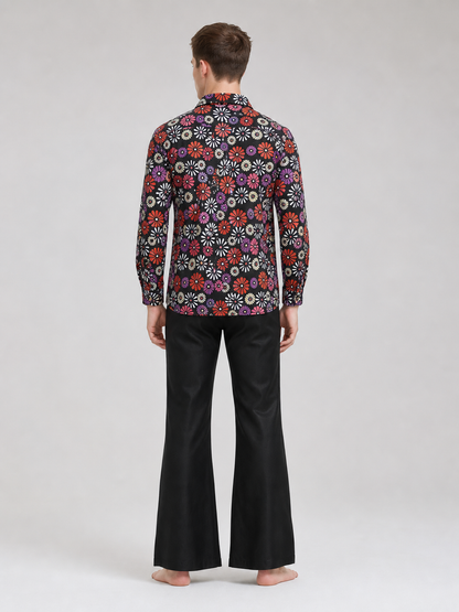 Retro Suit with Floral Shirt and Pants