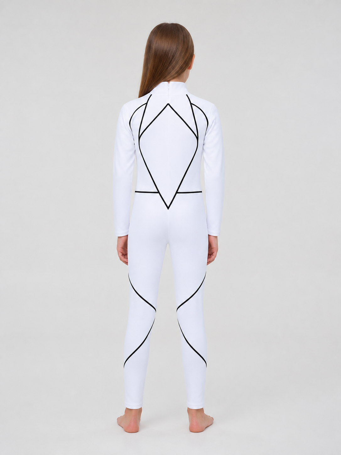 Carly Prasad Cosplay Jumpsuit, White with Black Lines