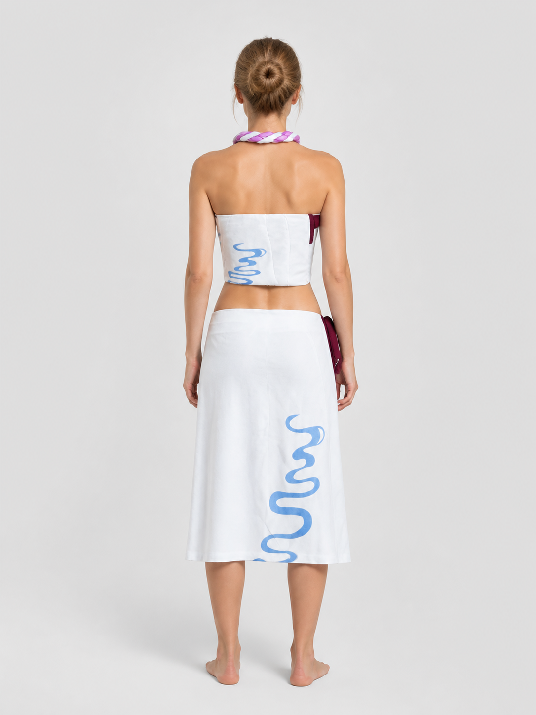 Yamato Cosplay Costume from One Piece, Set back view