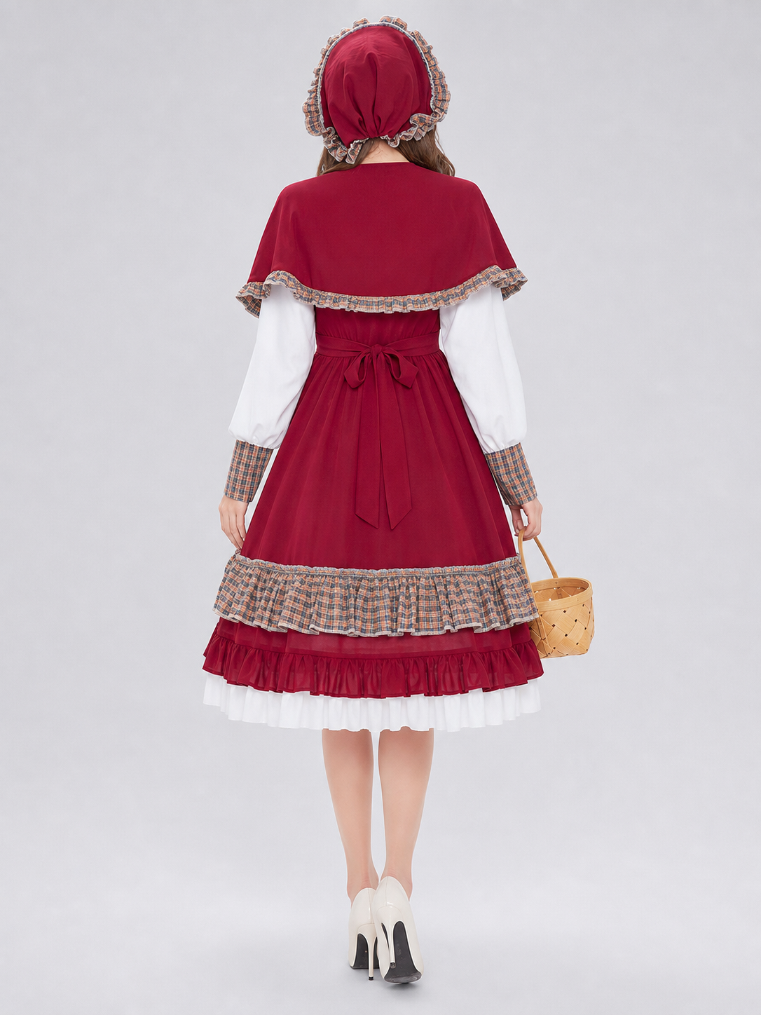Little Red Riding Hood Costume: Dress with Apron and Cape