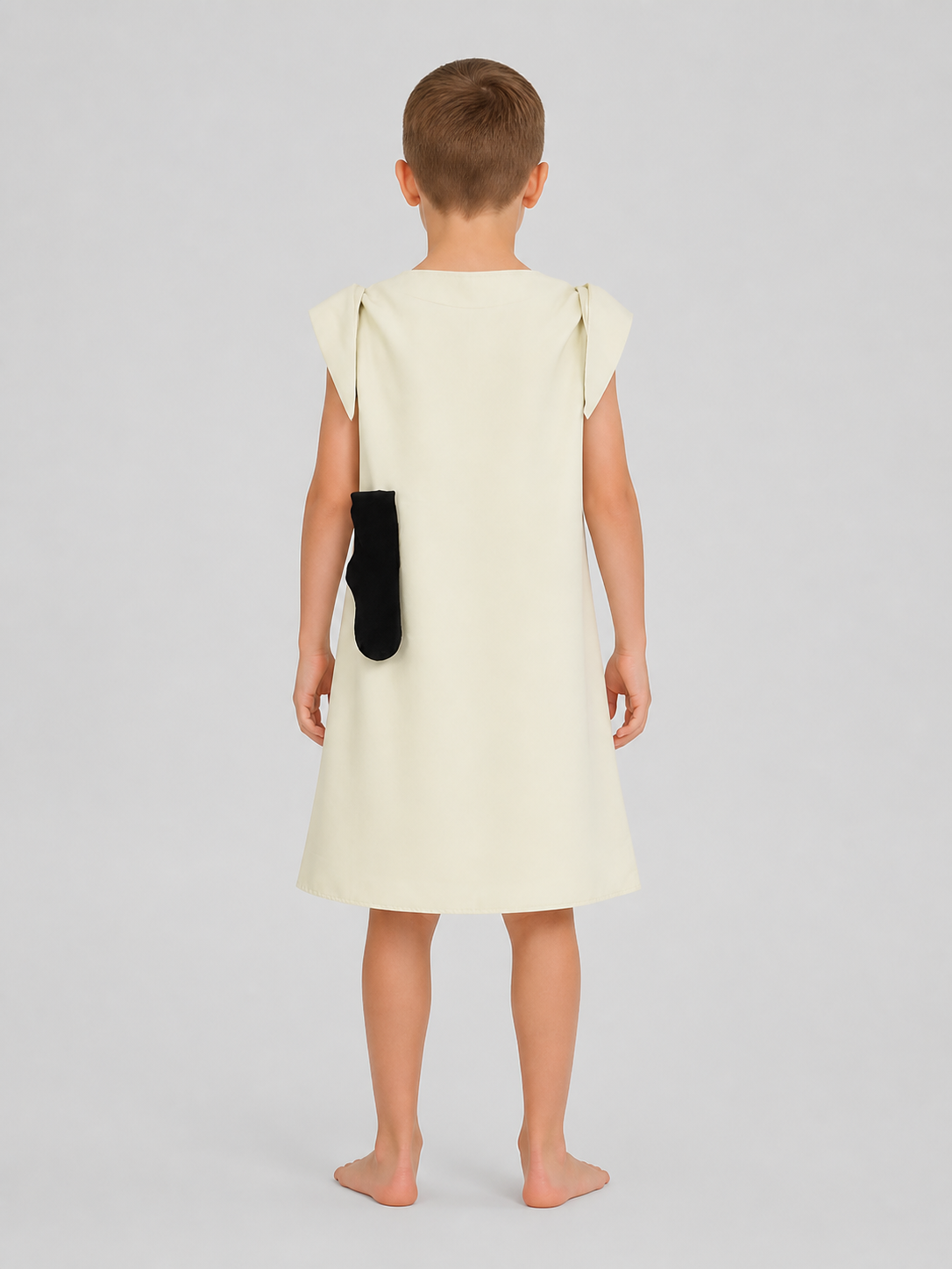 Dobby Cosplay Costume, Cream Sleeveless Dress back view