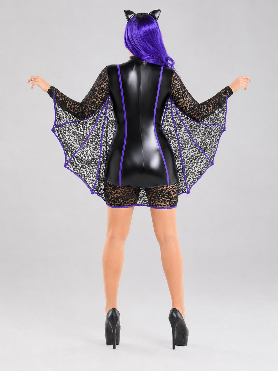 Gothic Witch Costume with Bat Wings