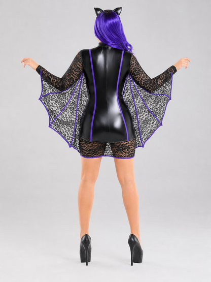 Gothic Witch Costume with Bat Wings