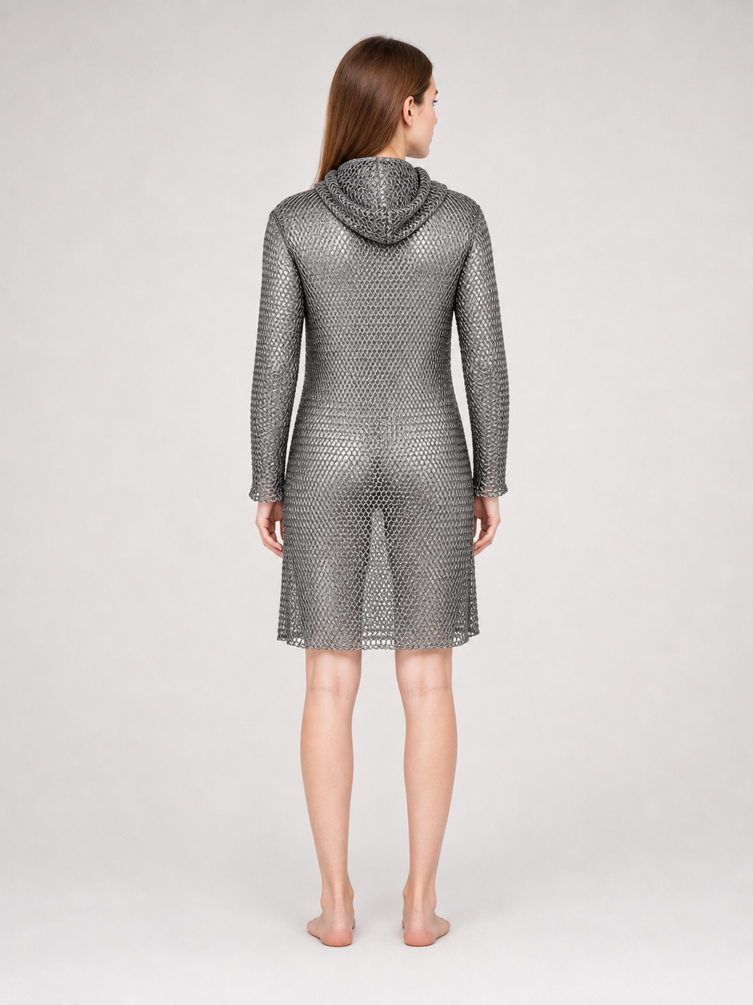 Cosplay Costume: Hooded Dress with Diamond Mesh