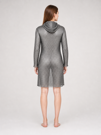Cosplay Costume: Hooded Dress with Diamond Mesh