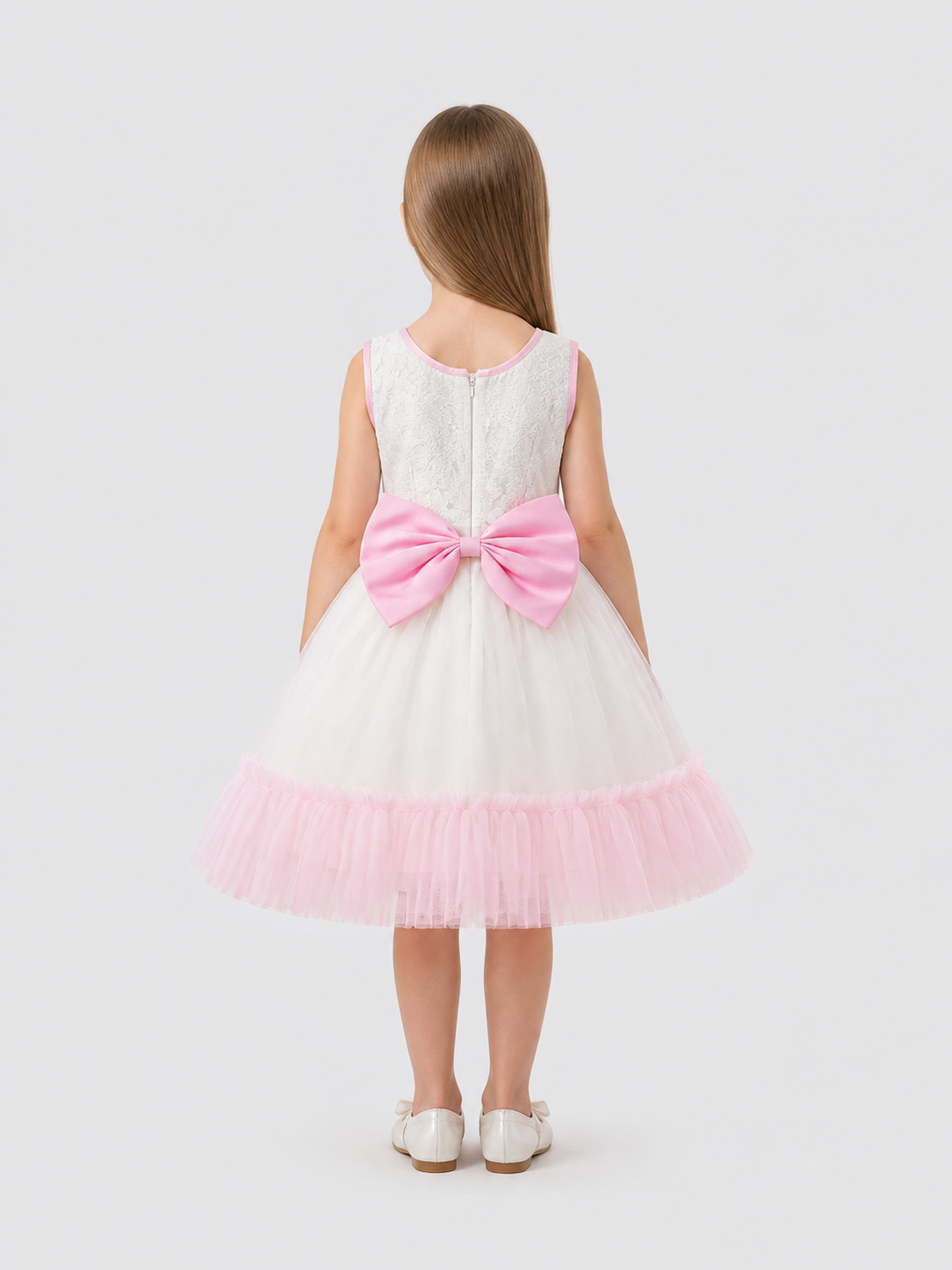 Princess Flower Tutu Party Dress back view