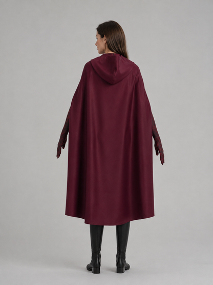 Cosplay Costume with a Long Hooded Cape back view
