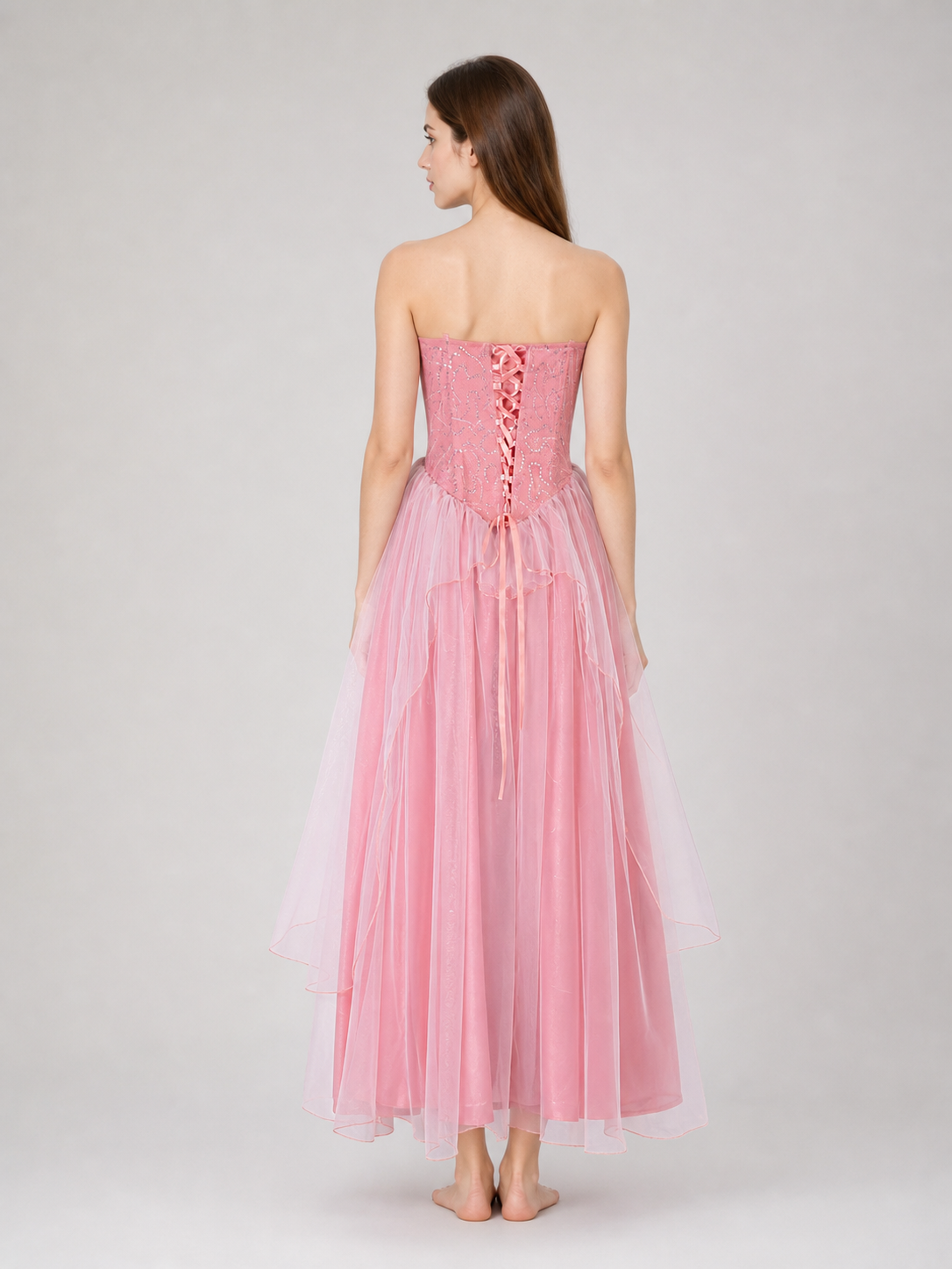 Glinda pink cosplay dress with a full skirt