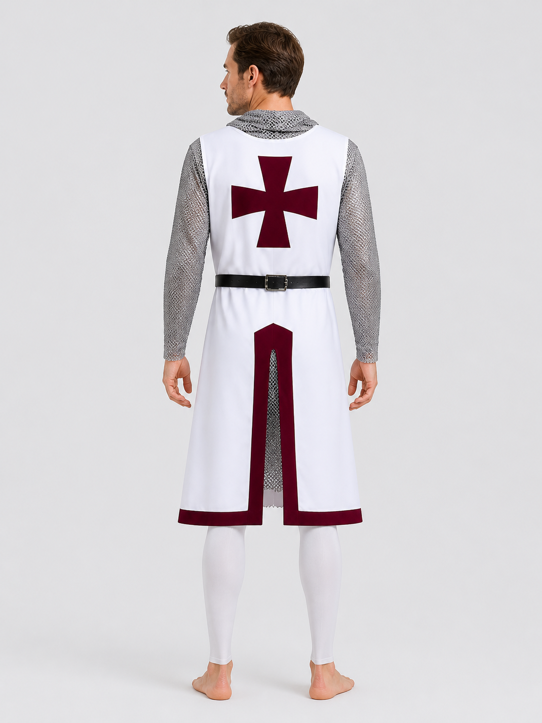 Medieval Crusader Costume for Cosplay back view
