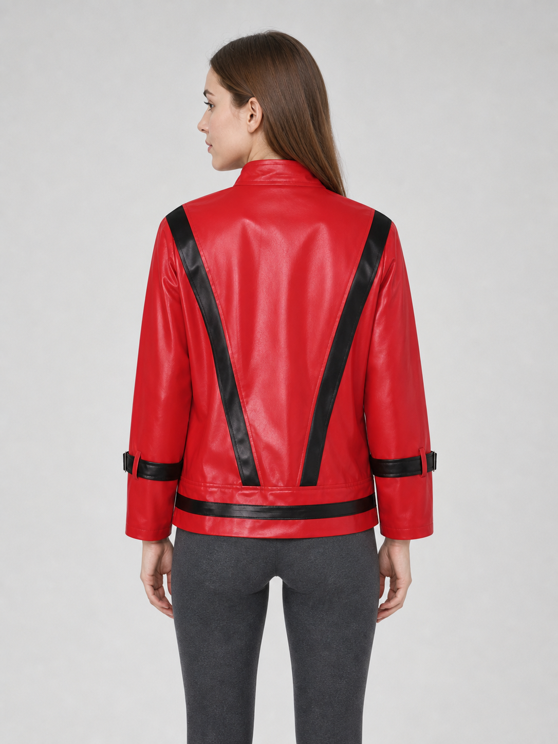 Red Michael Jackson-Style Cosplay Jacket