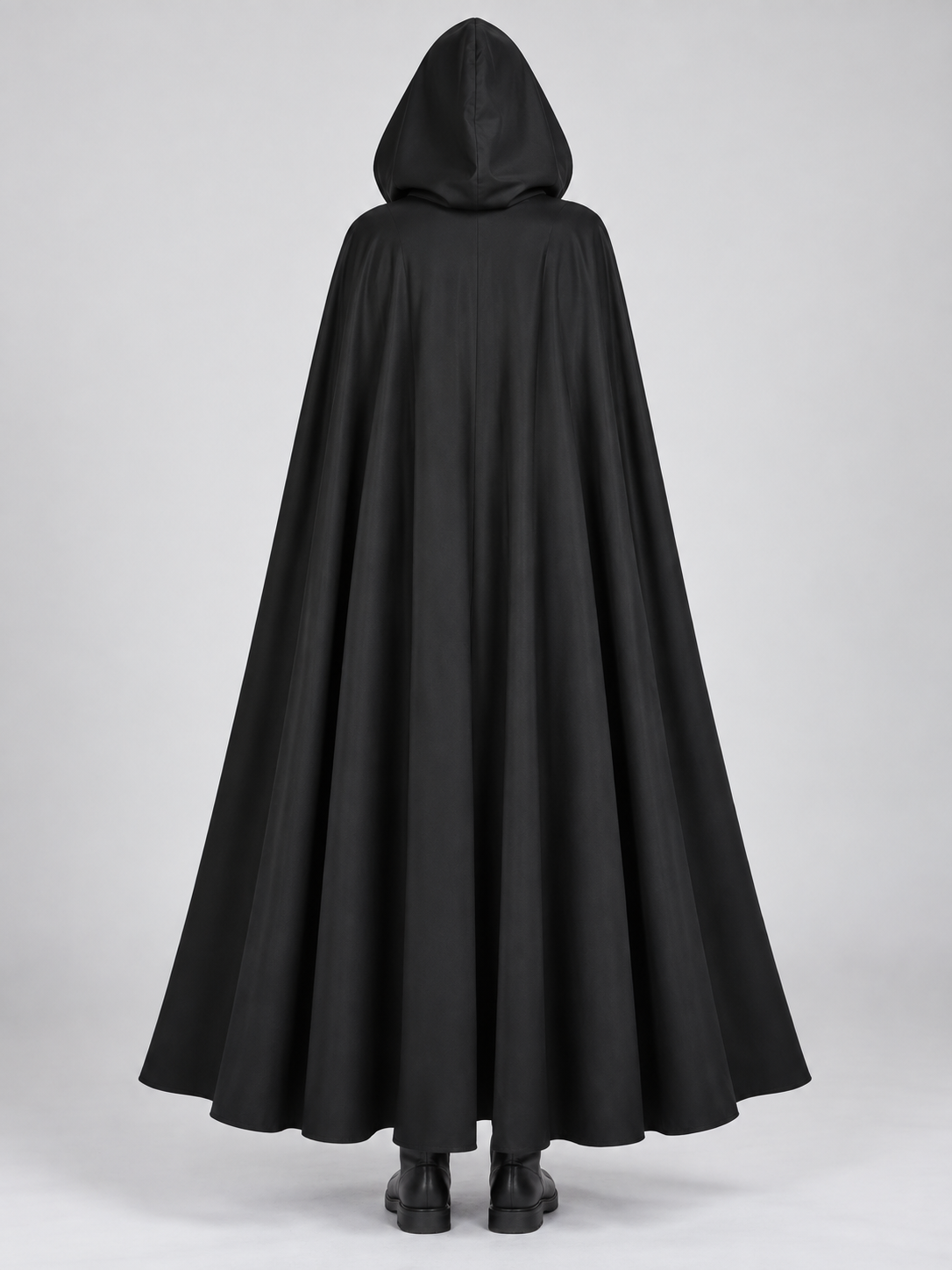 Black Long Sleeveless Hooded Cape