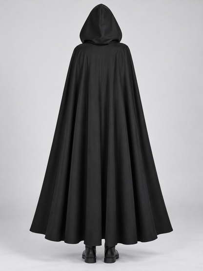 Black Long Sleeveless Hooded Cape