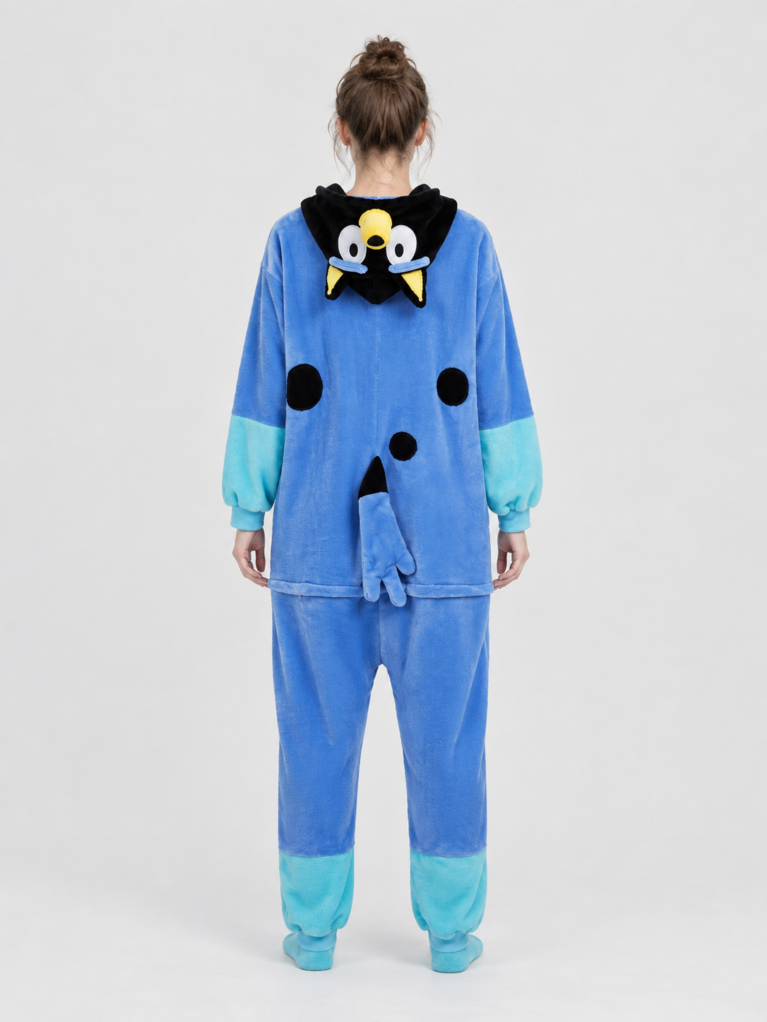 Cartoon-Design Pajama Jumpsuit with Hood and Ears