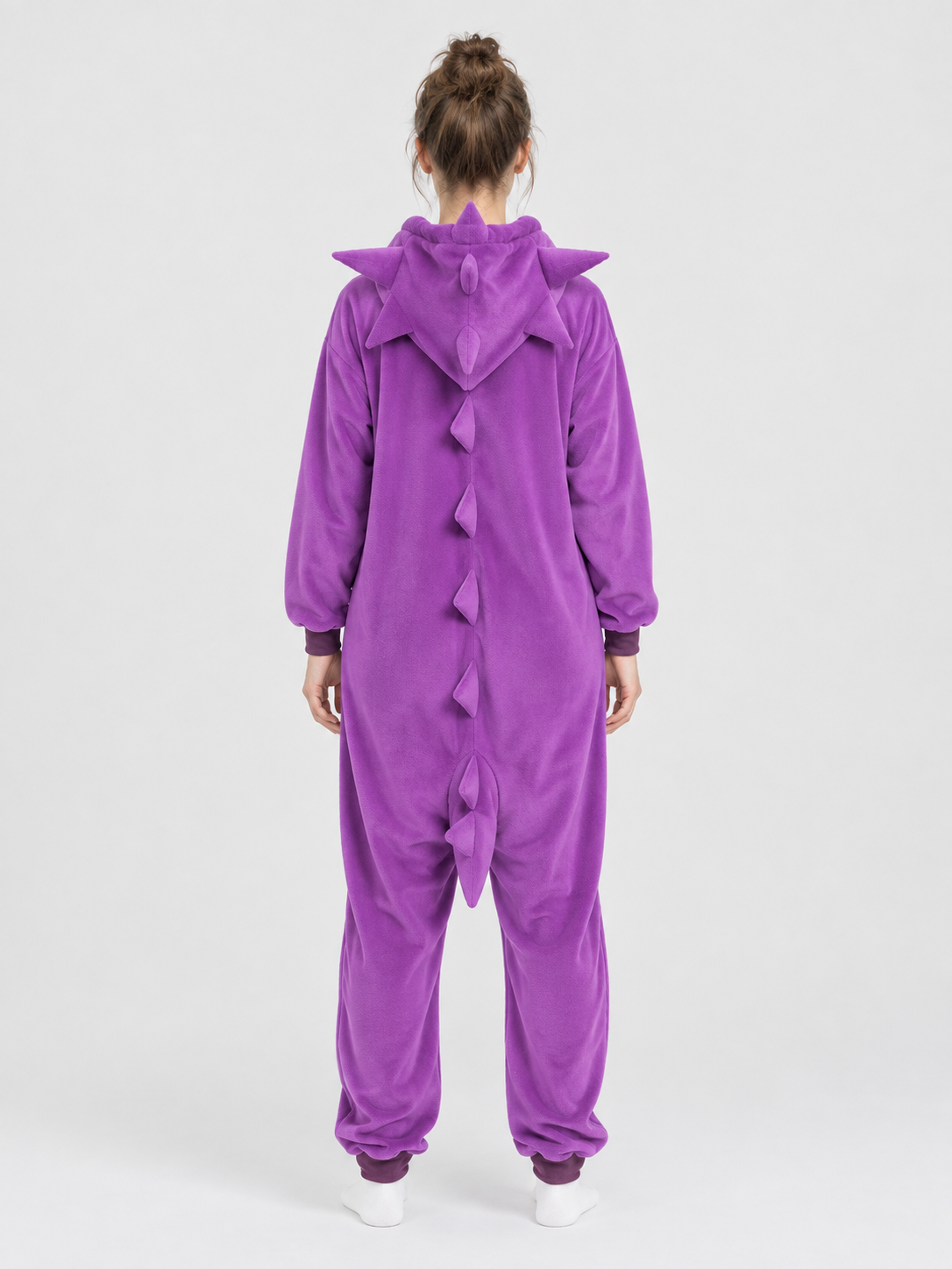 Purple Kigurumi Jumpsuit with Hood and Spikes
