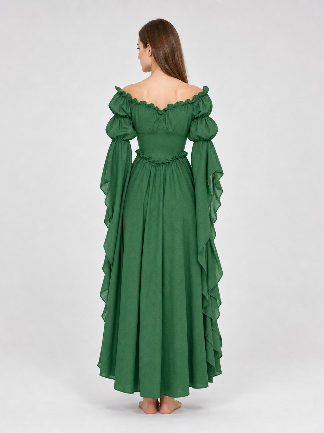 Green Vintage-Style Medieval Dress