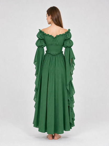 Green Vintage-Style Medieval Dress