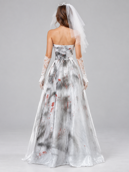Vampire Bride Costume with Fake Blood