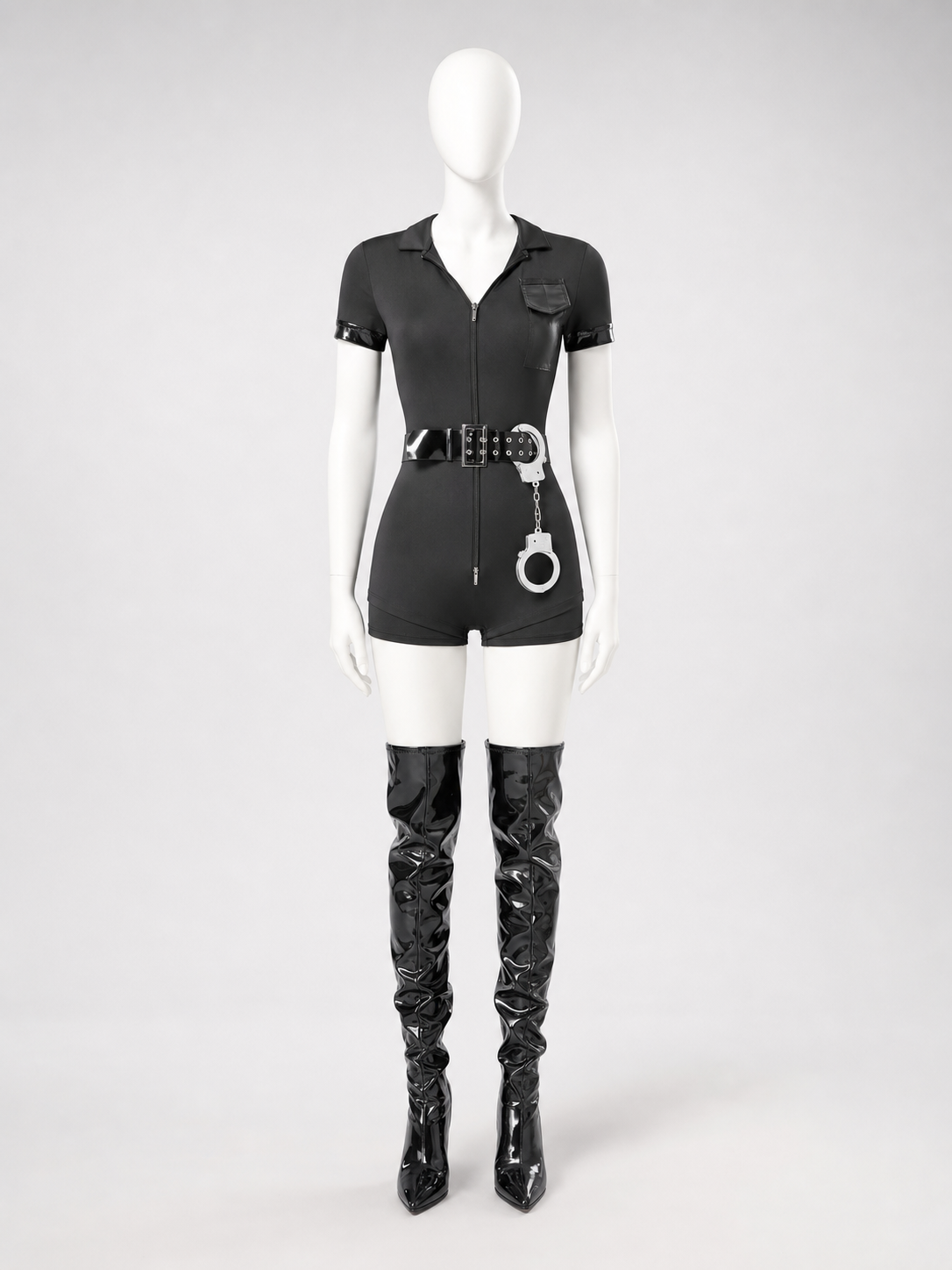 Police Jumpsuit Costume for Cosplay and Halloween back view