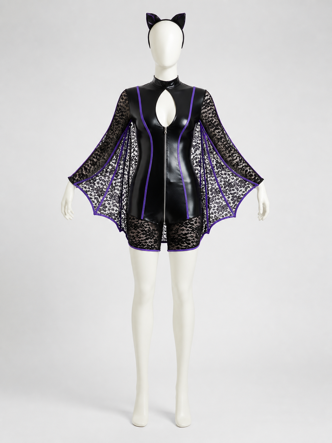Witch Costume with Bat Wings, Sizes S-L back view