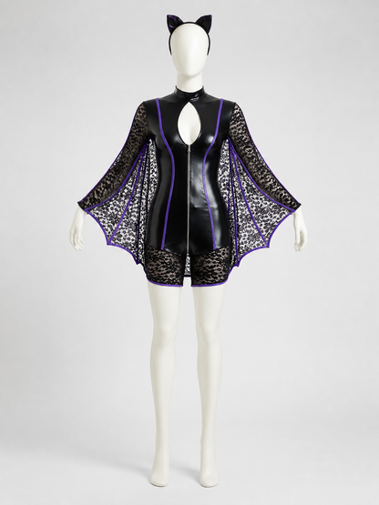 Witch Costume with Bat Wings, Sizes S-L back view