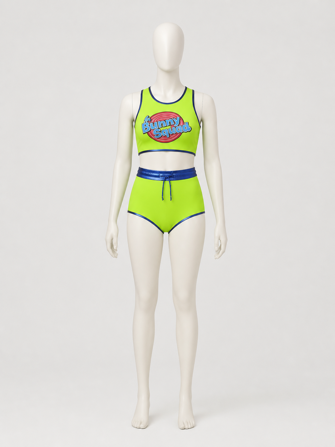 Bunny Squad Athletic Set, Neon Top and Shorts back view