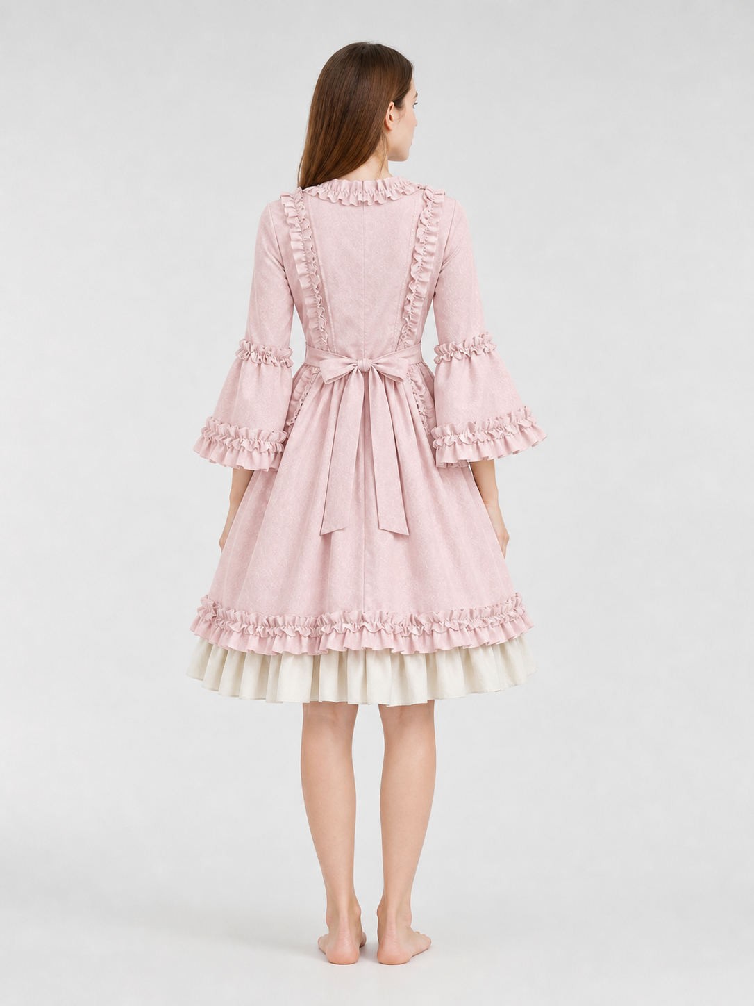 Vintage Gothic Rococo Dress with Ruffles