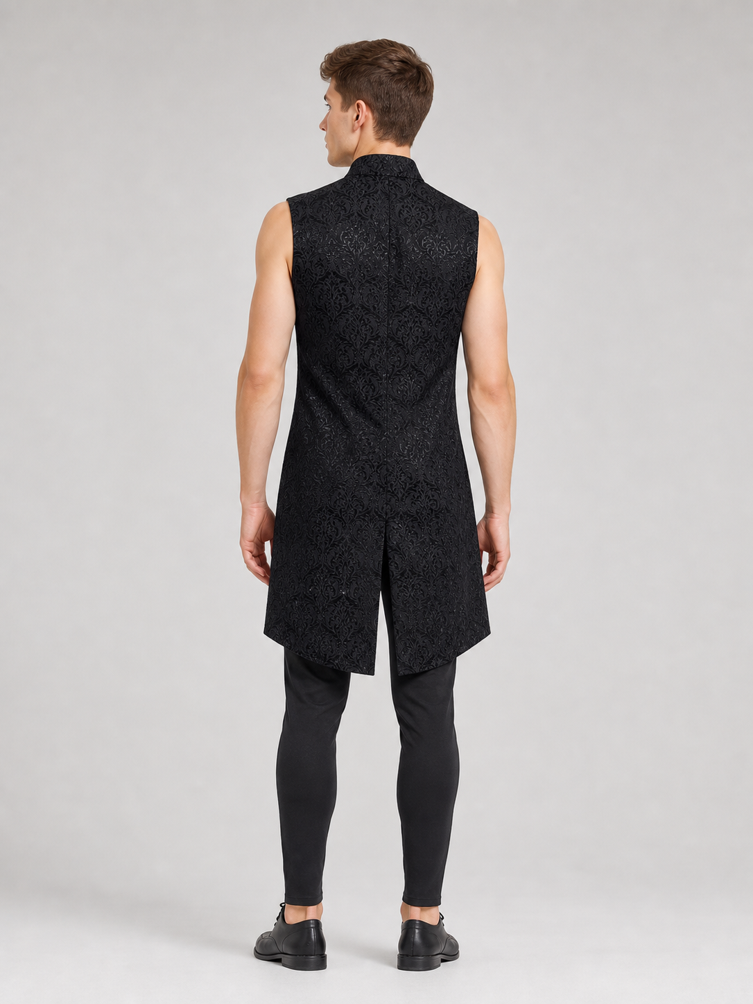 Classic Sleeveless Vest with Jacquard Pattern
