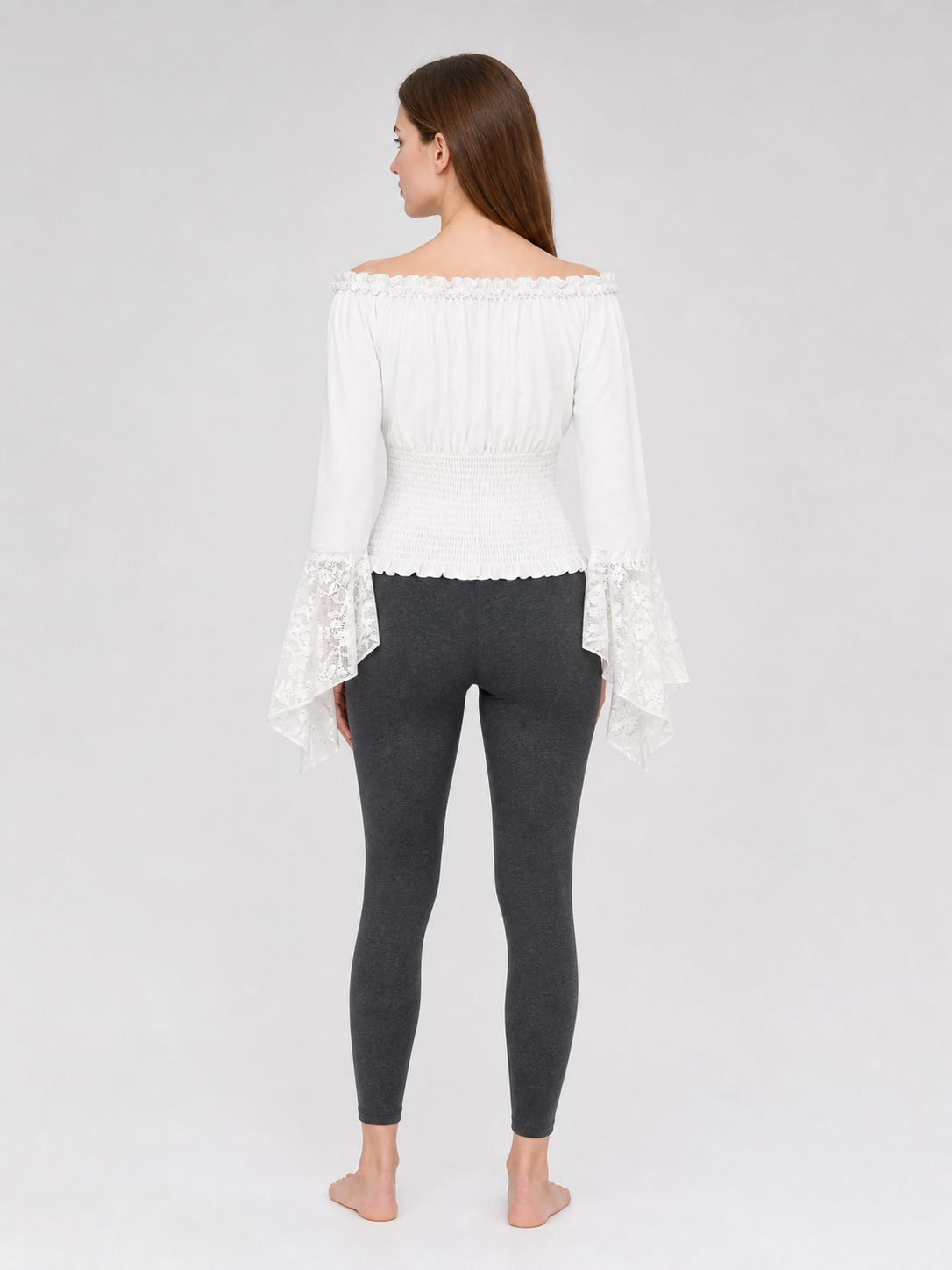 White Off-the-Shoulder Ruffle Blouse