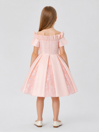 Full Princess Party Dress, Pink, Ages 4–7 back view