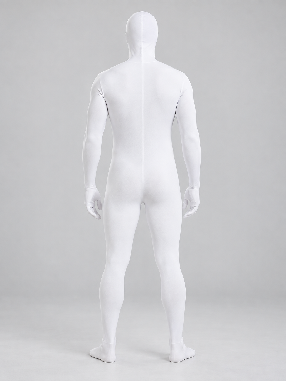 White Hooded Bodysuit with Long Sleeves