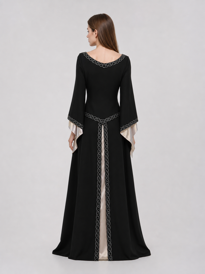 Long Black Dress with Celtic Trim
