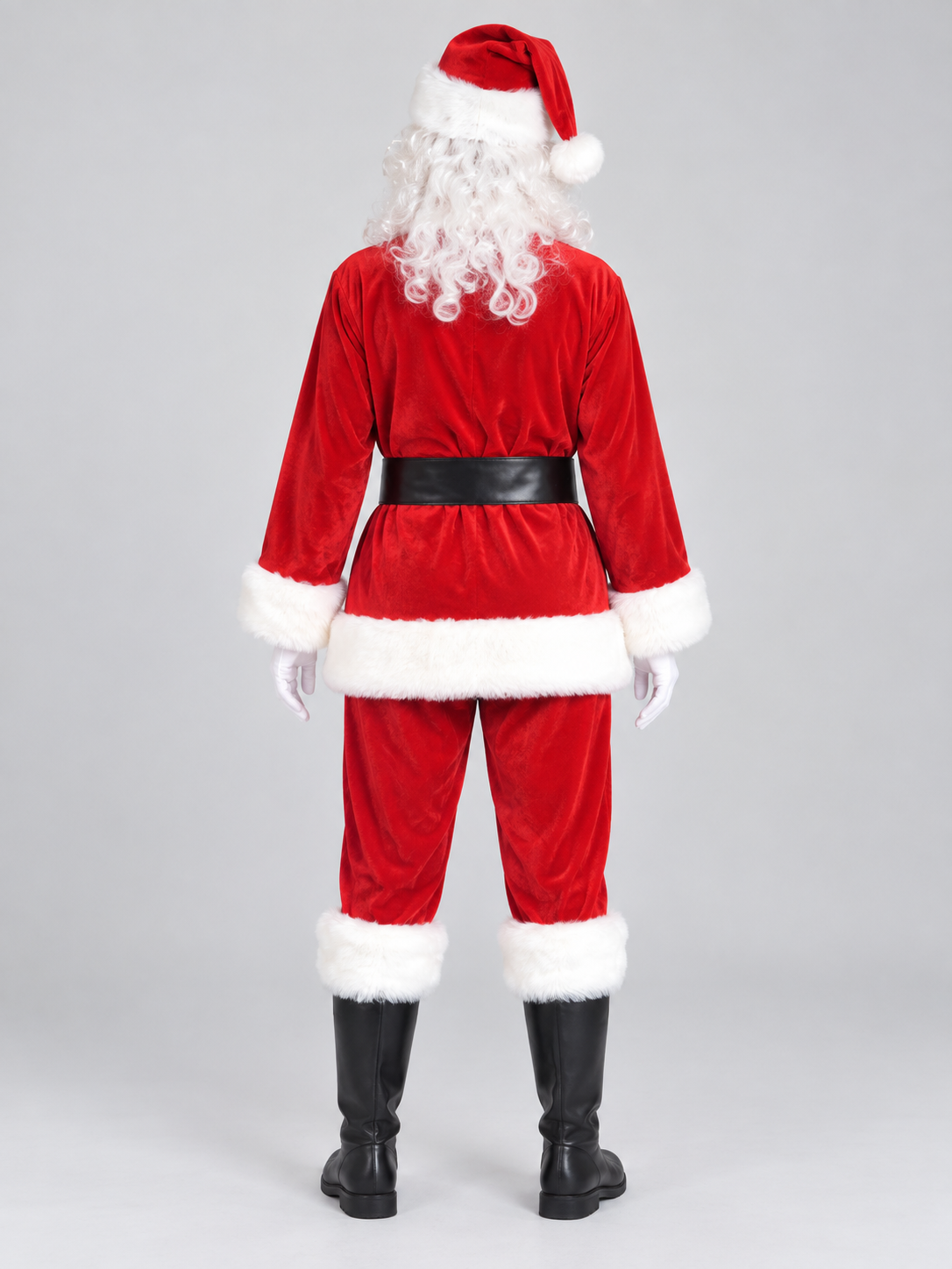 Santa Claus Costume with Beard back view
