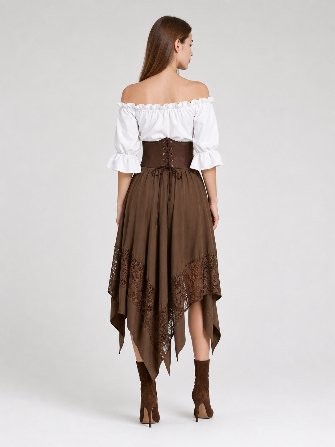 Pirate-Style Costume: Blouse, Corset, and Skirt