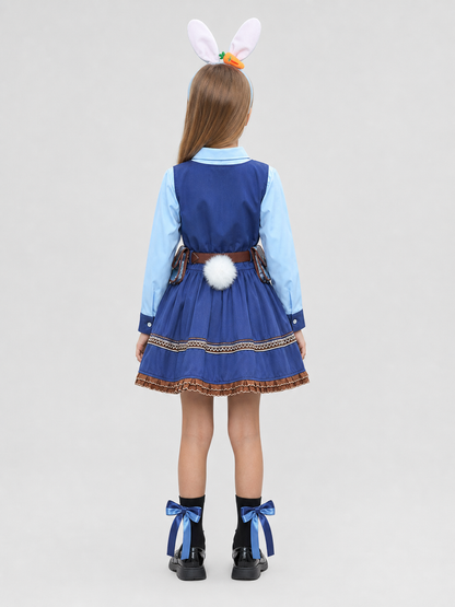 Children's Judy Hopps Zootopia Costume Skirt with Ears and Tail back view