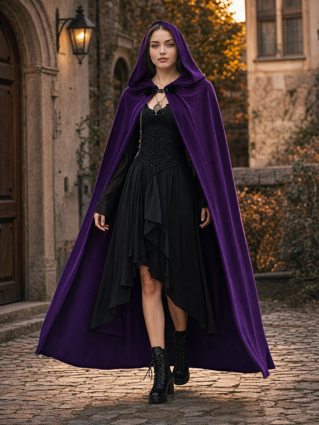 Purple Costume Cloak with Hood