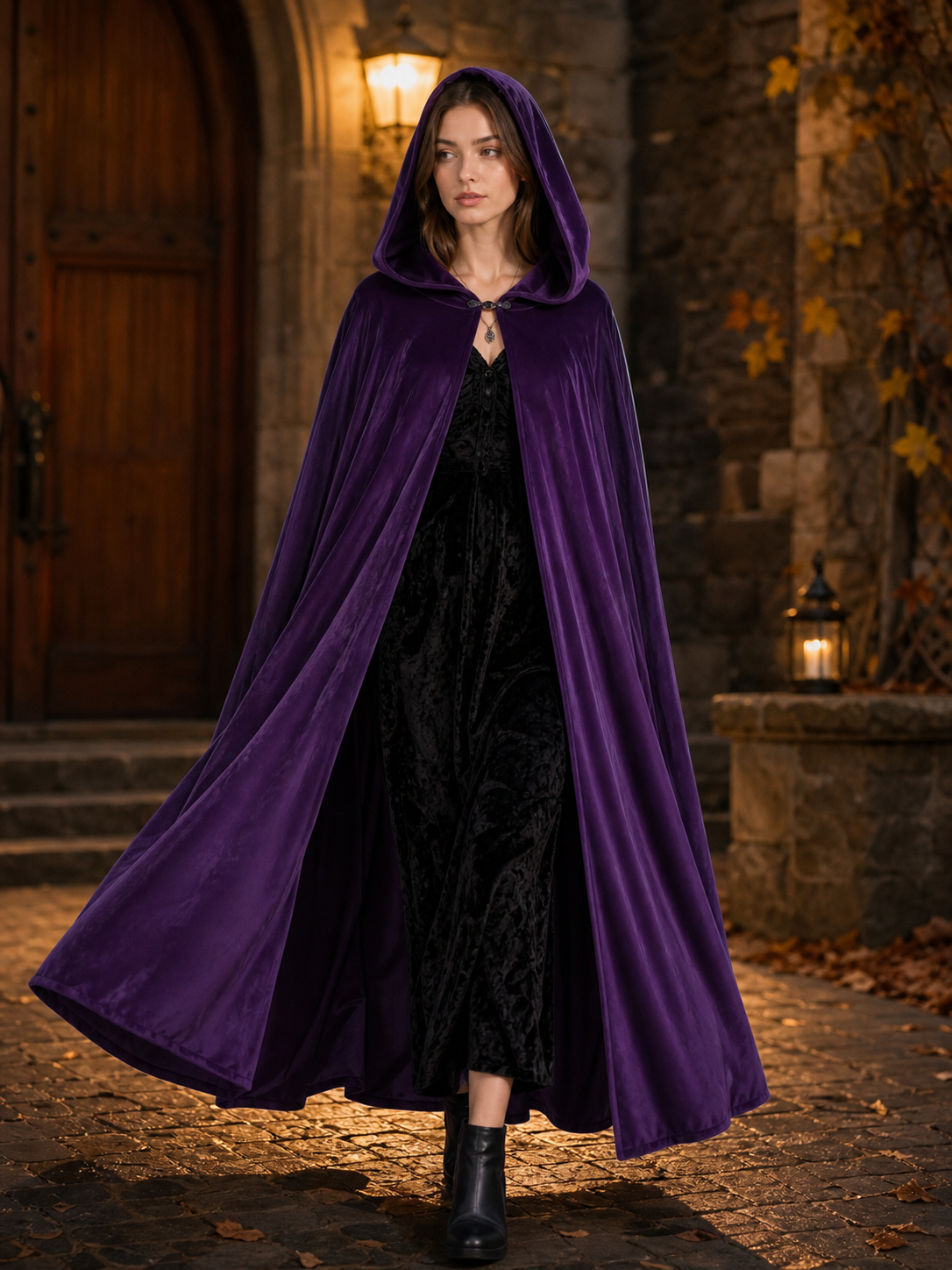 Purple Carnival Cloak with Hood