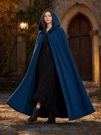 Hooded Fantasy Archer Cloak with Pointed Hood, Medieval Costume for Cosplay, Fantasy Events and Stage Performances