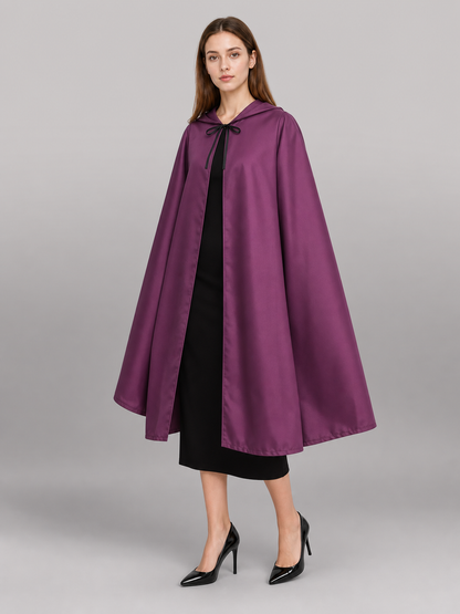 Long purple carnival hooded cloak