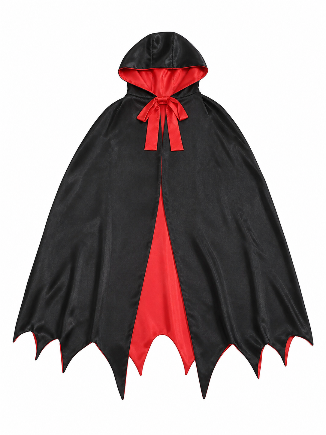 Hooded Vampire Cloak Cape, Red and Black