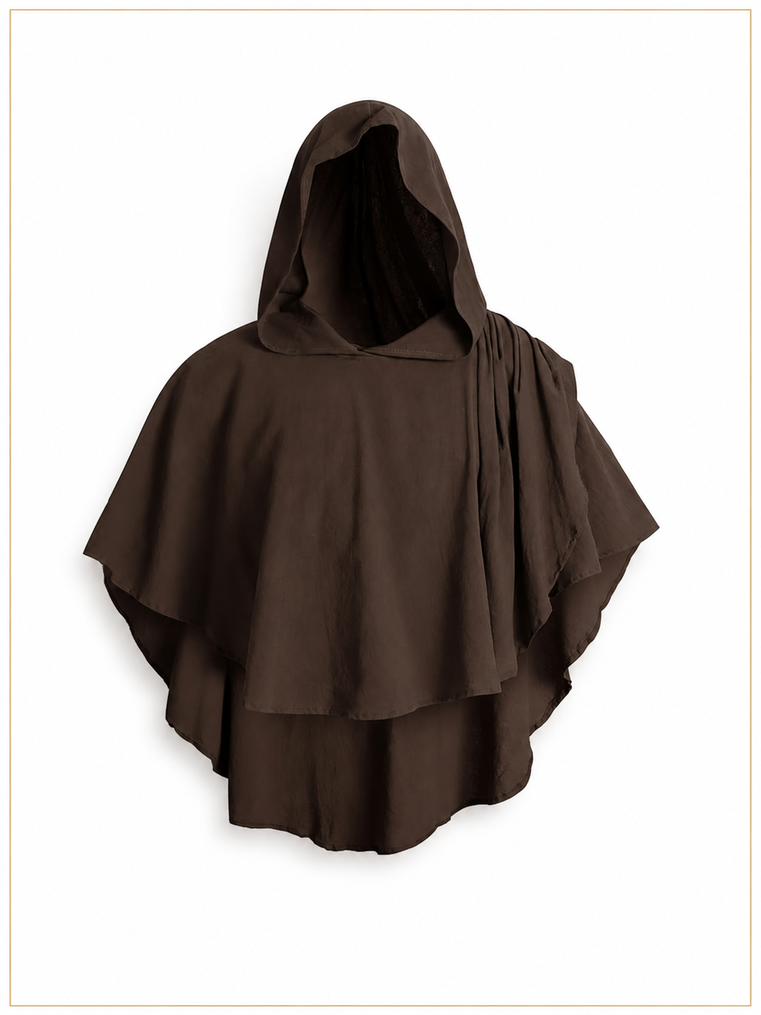 Women's Hooded Wanderer Cloak Costume with Layered Hem, Shoulder Draped Pleats included items