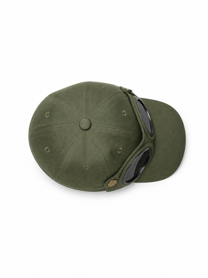 Carnival headwear, khaki cap with goggles