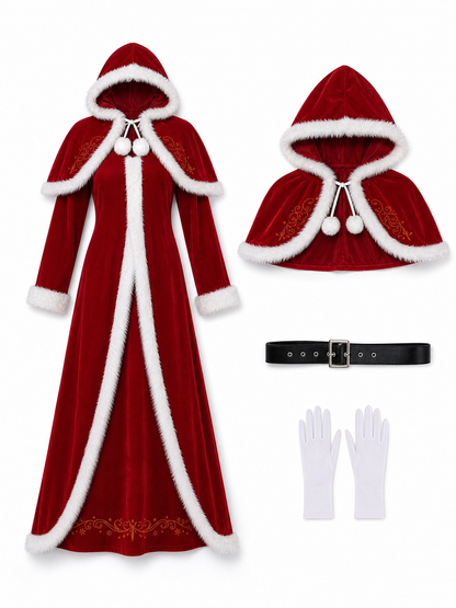 Christmas hooded costume with belt