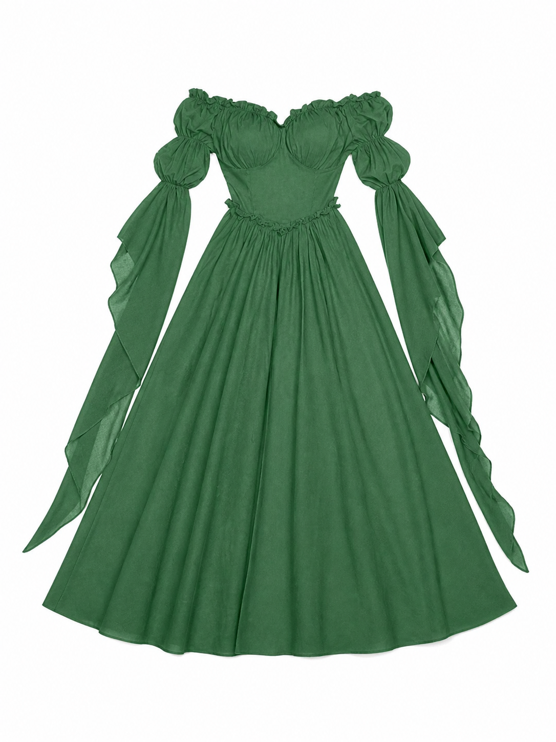 Green Vintage-Style Medieval Dress