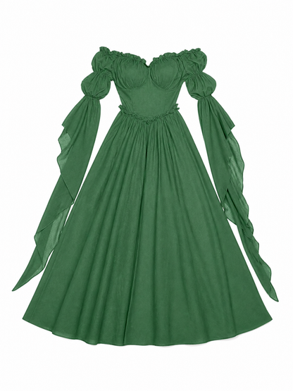 Green Vintage-Style Medieval Dress