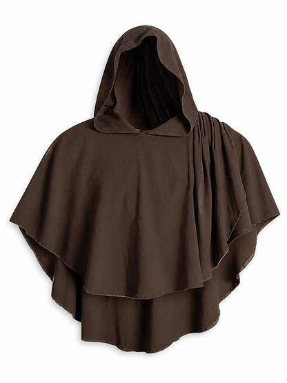 Women's Hooded Wanderer Cloak Costume with Layered Hem, Shoulder Draped Pleats included items 2